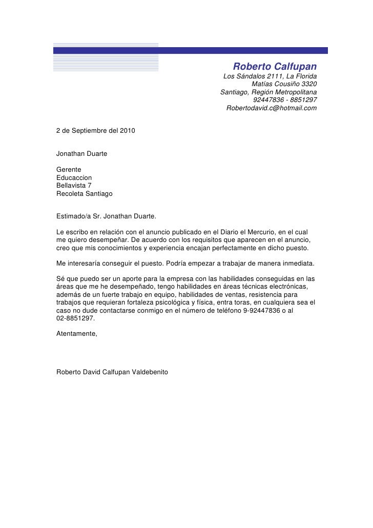 carta de presentacion rc carta de presentacion definicion