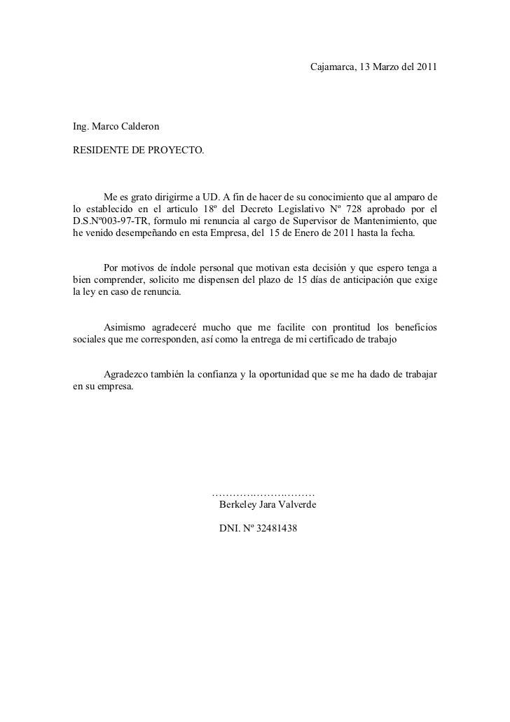 Modelo Carta De Renuncia Laboral Puerto Rico Civiahona