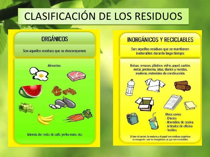 Cartillas de reciclaje de basura inorganica