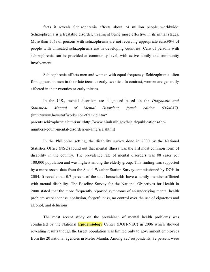 Schizophrenia Case Study