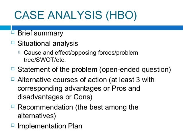 Example of case study analysis report