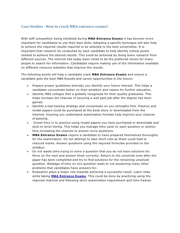 Exclusive MBA Case Study Writing Service