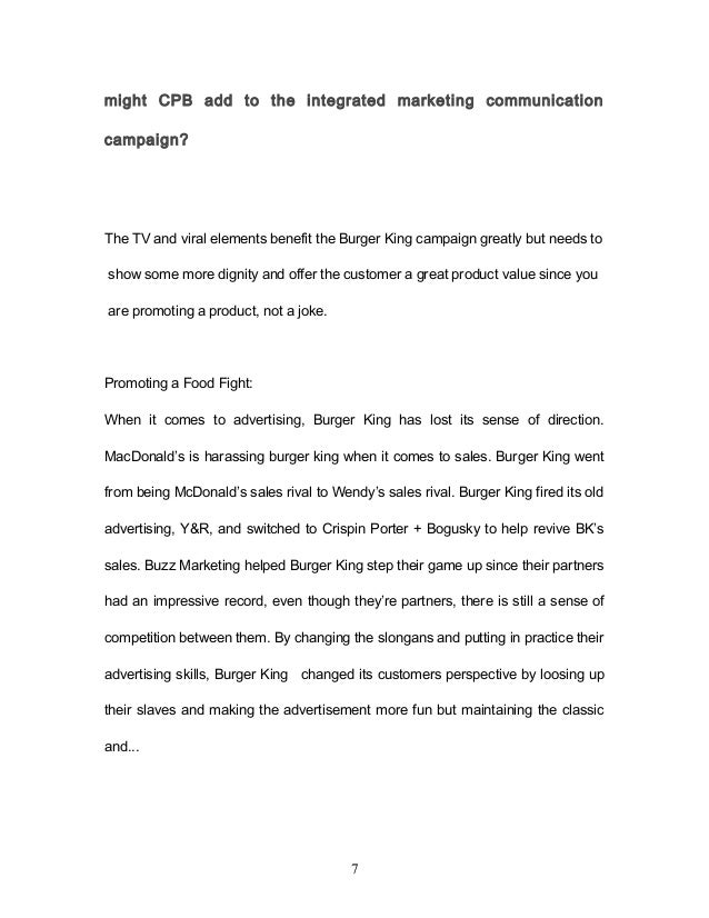 Burger king case study promoting a food fight