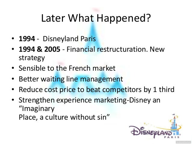 service marketing case study euro disney This case euro disney, failed americanism focus on euro disney sca, the subsidiary of walt disney co, the no 2 media conglomerate in the world, opened its first. service marketing case study euro disney This case euro disney, failed americanism focus on euro disney sca, the subsidiary of walt disney co, the no 2 media conglomerate in the world, opened its first.
