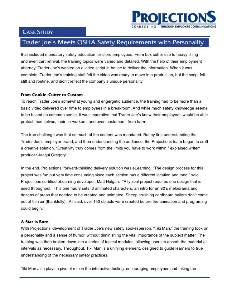 Case Study: Trader Joe's Meets OSHA Safety Requirements with PersonaĆ¢¦ Case Study: Trader Joe's Meets OSHA Safety Requirements with PersonaĆ¢¦