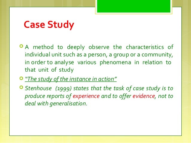 Case study scientific method definition