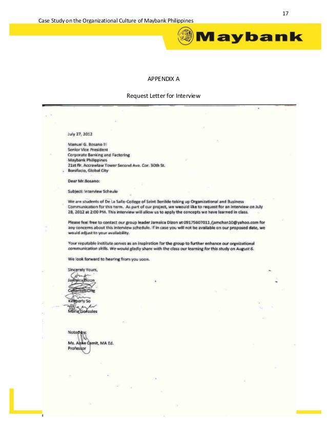 interview request letter