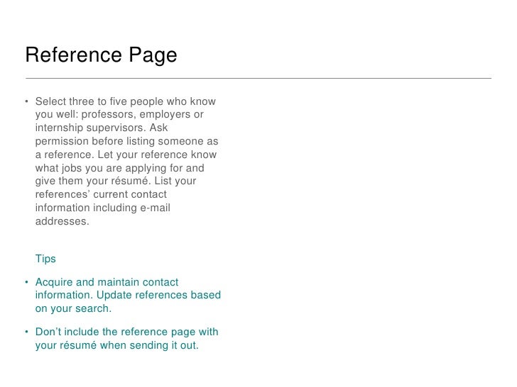 reference sheet for jobs