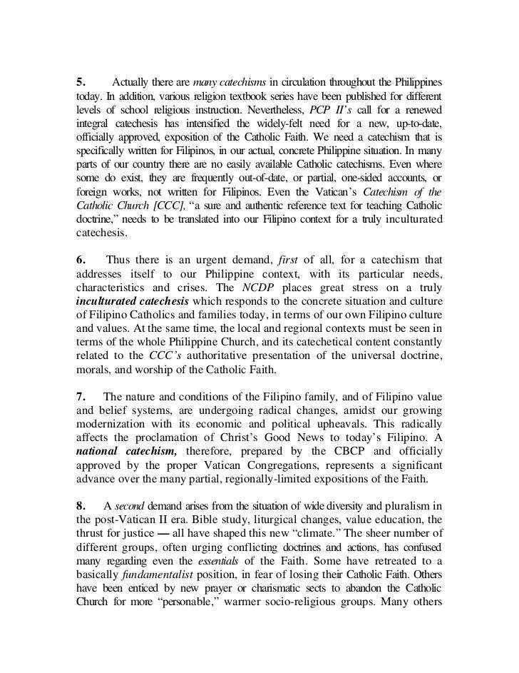 catechism for filipino catholic book The catechism for filipino catholics , or cfc , is a contextualized and inculturated roman catholic catechism for filipinos prepared by the catholic bishops' conference of the philippines (cbcp) and approved by the holy see the draft was produced by the cbcp's episcopal commission on catechesis . catechism for filipino catholic book The catechism for filipino catholics , or cfc , is a contextualized and inculturated roman catholic catechism for filipinos prepared by the catholic bishops' conference of the philippines (cbcp) and approved by the holy see the draft was produced by the cbcp's episcopal commission on catechesis .