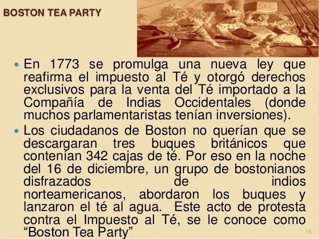 Resultado de imagen para PRELUDIO DE LA GUERRA LA BOSTON 1773