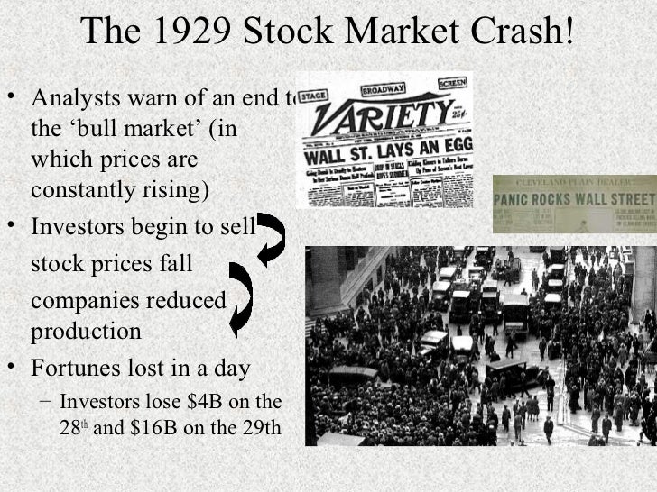 caused stock market crash during great depression