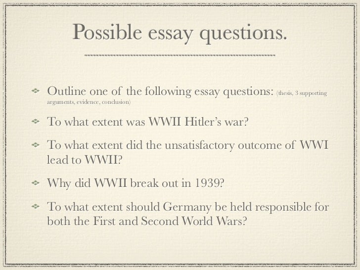 Essay topics about world war two
