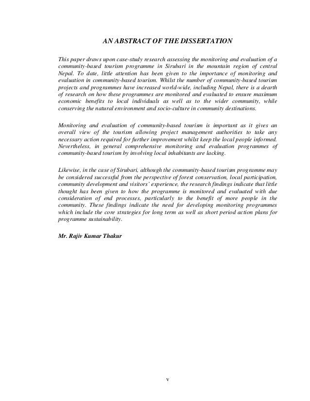 Dissertation the nature of the study