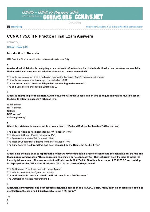 Exam ccna