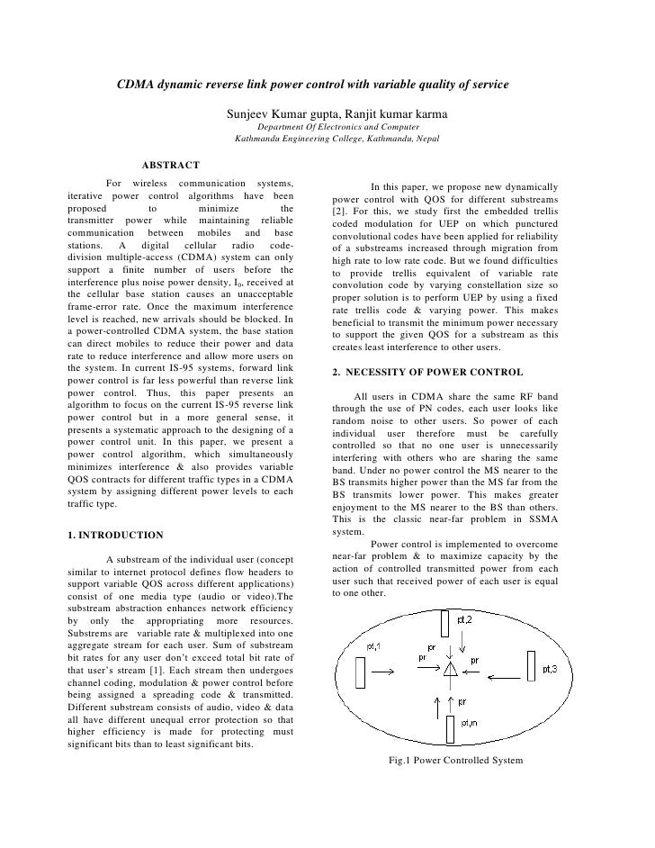 power control in cdma thesis power control in cdma thesis