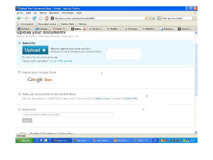 Tutorial para subir archivos a scribd