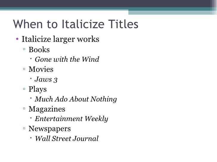 Do you italicize book names in essays