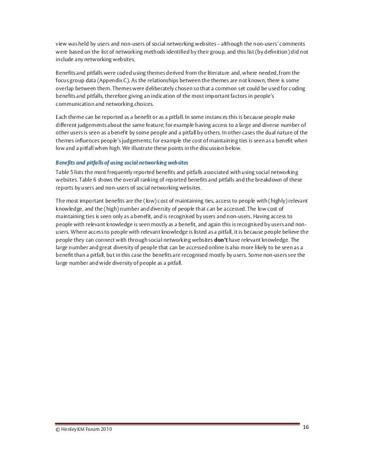 Literature review on social networking 2015