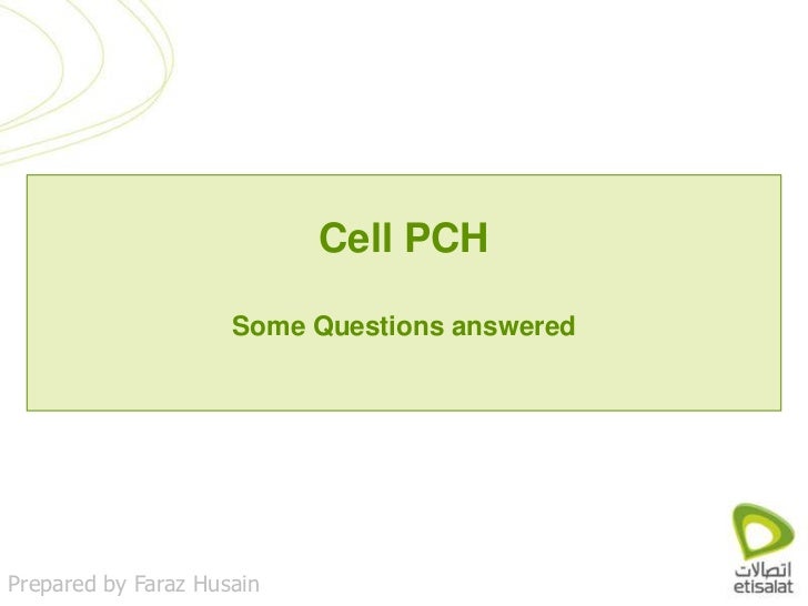 Pch Questions - cell pch state some questions answered Pch Questions - cell pch state some questions answered