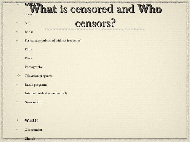 Essay on censorship in art and media