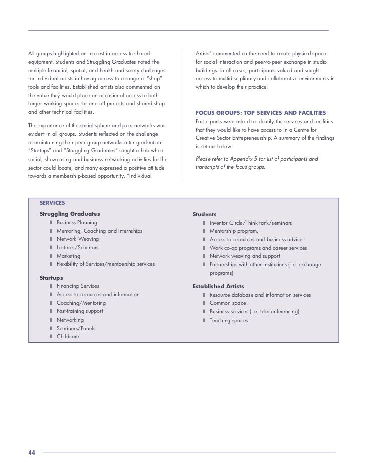 report in creative age ontario the