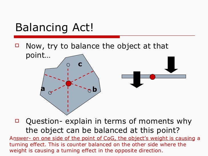 Centre of Gravity and Stability