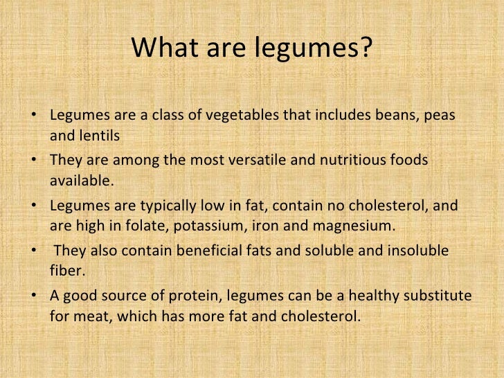 Cereals and legumes