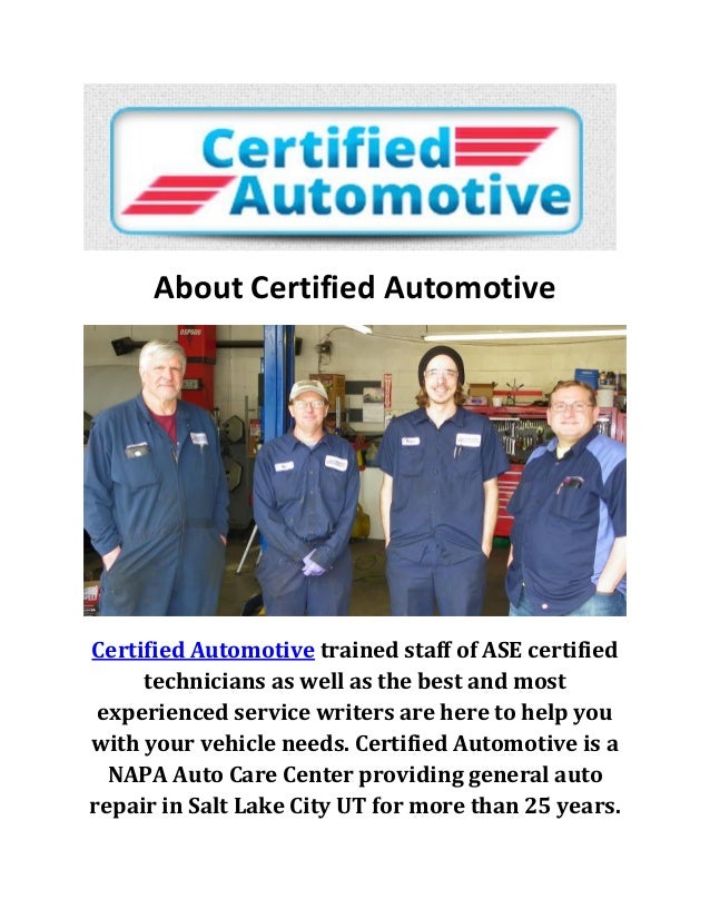 Certified automotive auto repair salt lake city utah