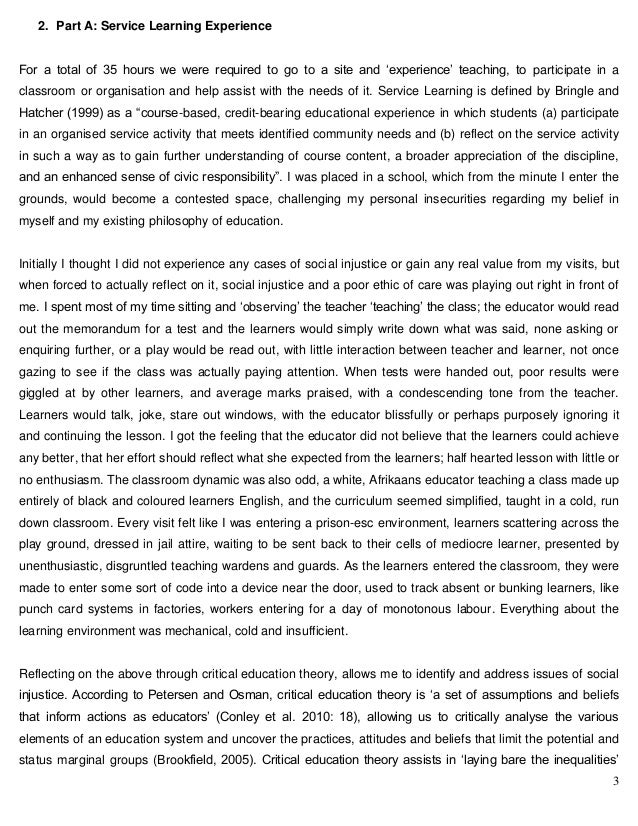 educational experience essay