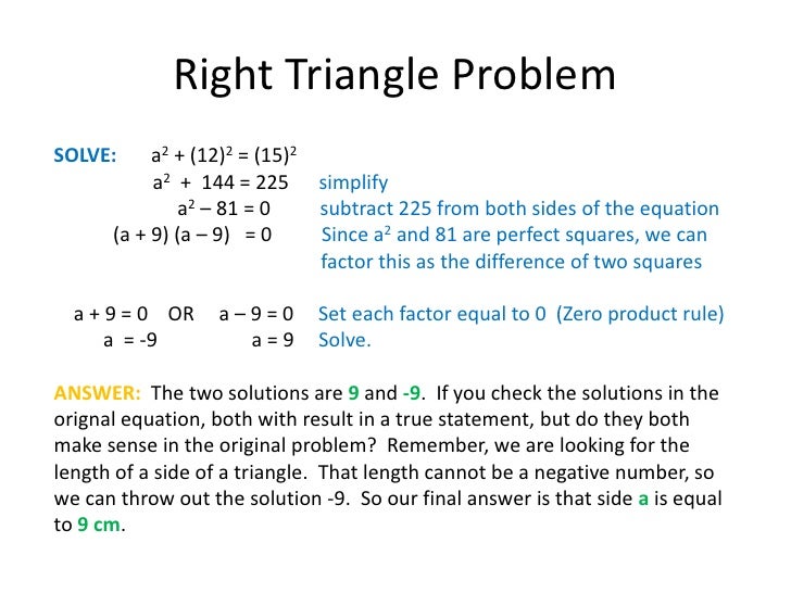 Using Quadratic Equations To Solve Problems