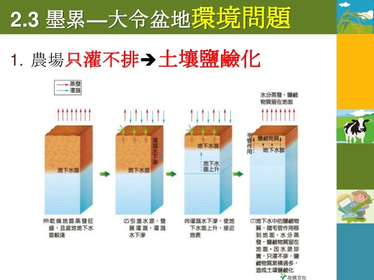 2. 墨累河、雪河流量減少生態失衡
 森林生長不良、湖泊縮小
 生物棲地惡化
 海水倒流河口附近土壤鹽化
 