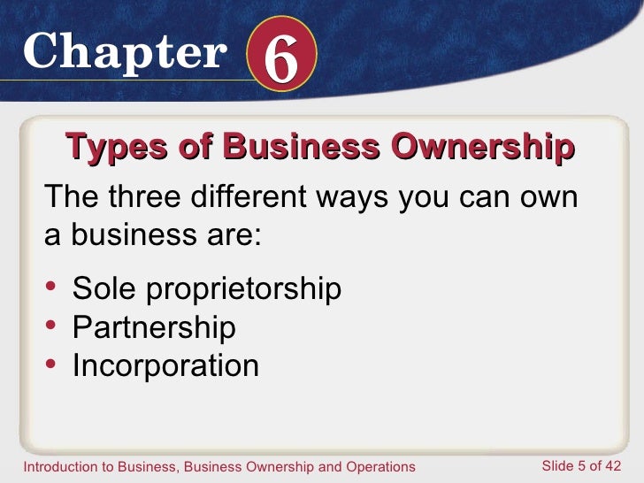 three types of business ownership business ownership types