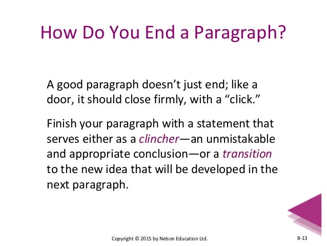 Good ways to end a paragraph in an essay