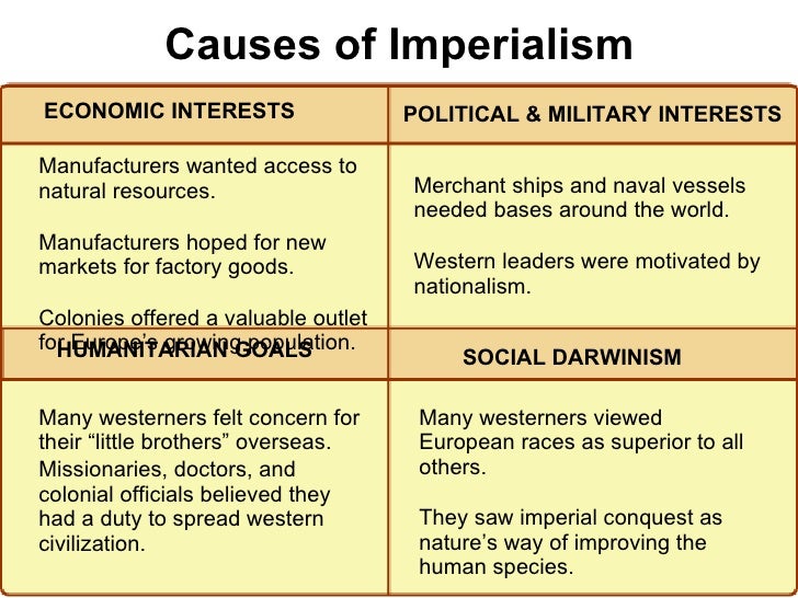 Causes Of Colonial Imperialism
