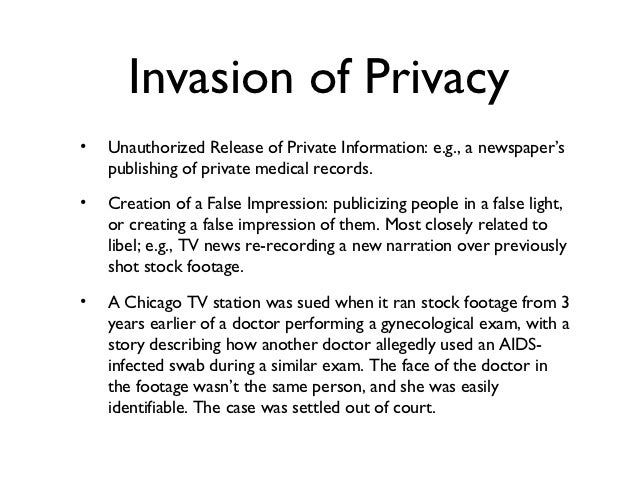 invasion of privacy law invasion of privacy law