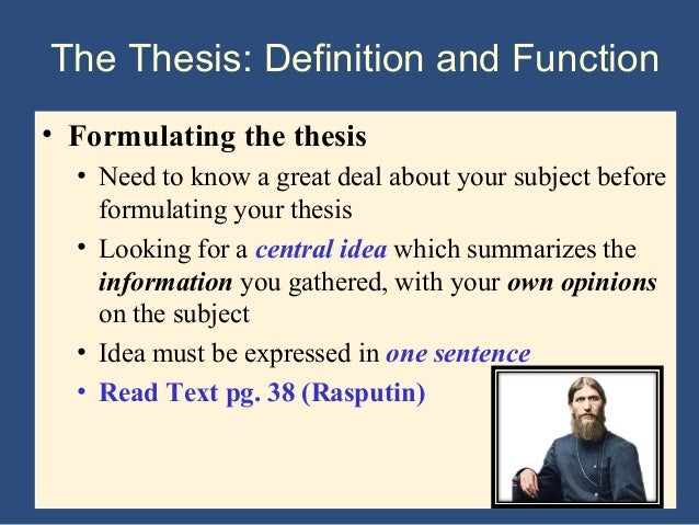 Formulating A Thesis