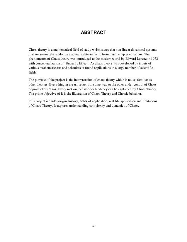 Order and chaos essay