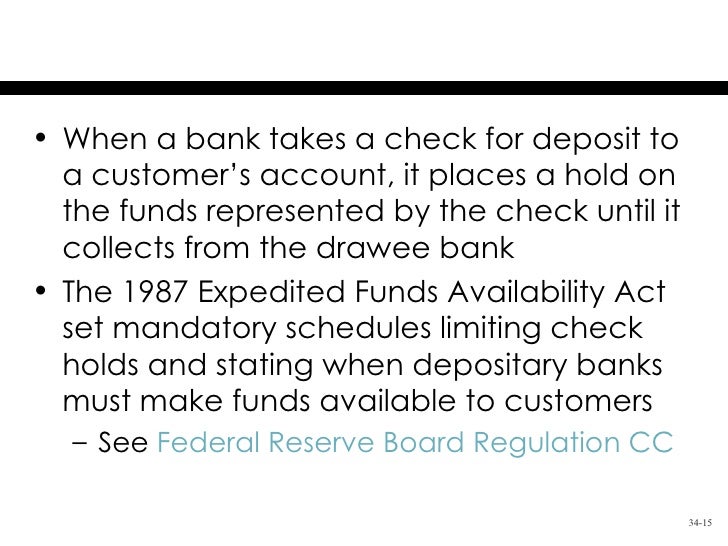 Chapter 34 Checks and Electronic Transfers