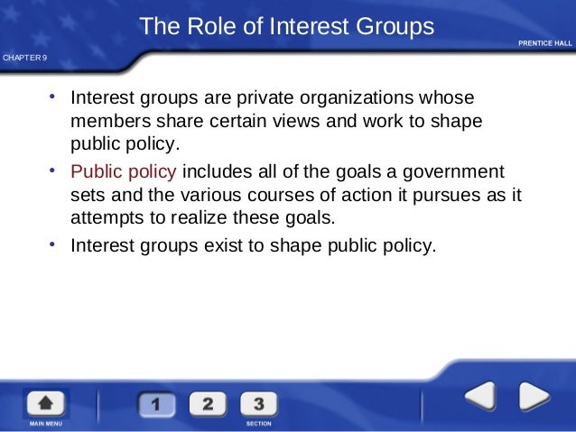 Roles of special interest groups