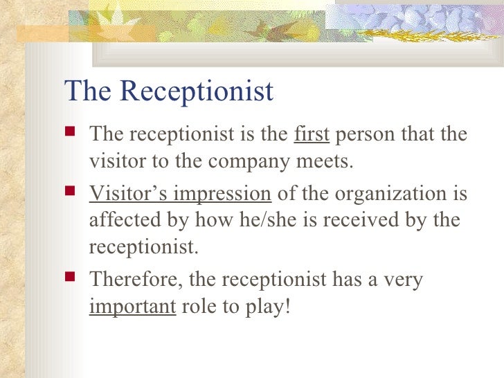 Chap 3 the receptionist