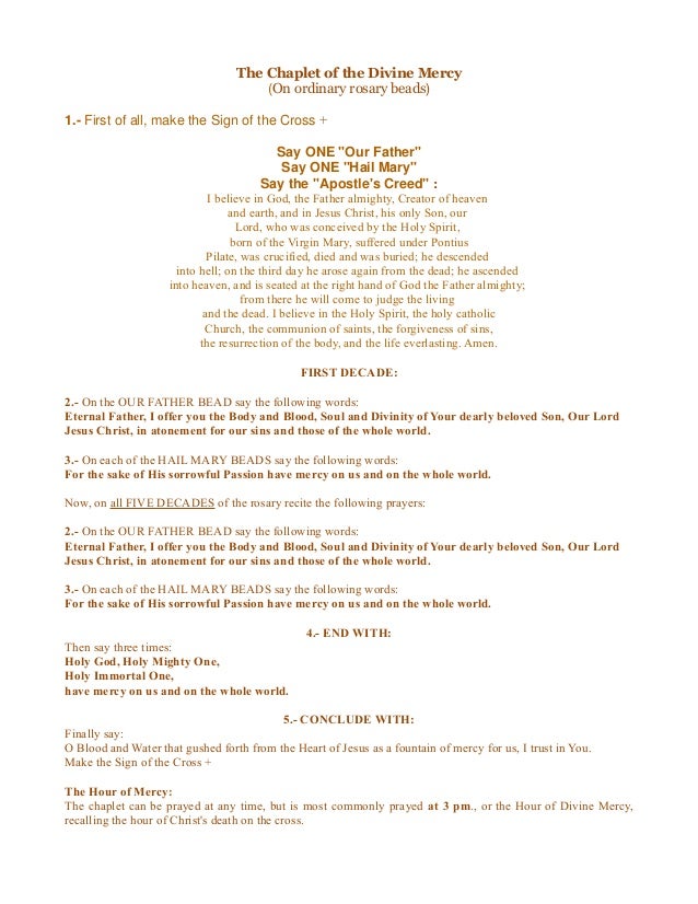 It is a picture of Crazy Divine Mercy Chaplet Printable It is a photo of Crazy Divine Mercy Chaplet Printable