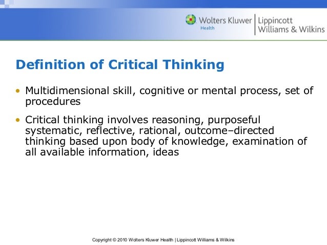 Thinking critically definition