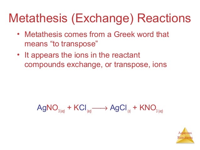 metathesis reaction metathesis reaction