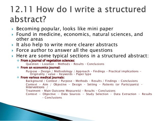 Example of abstracts for research papers
