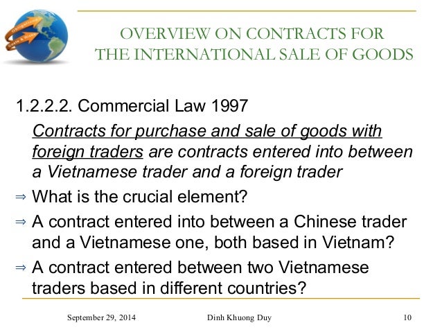 contract sale goods of international of