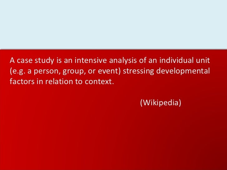 What is unit of analysis in case study research