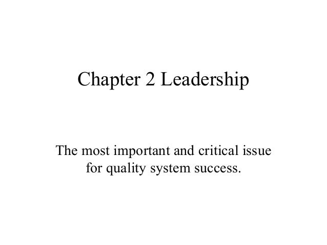 Chapter 1: Being A Leader