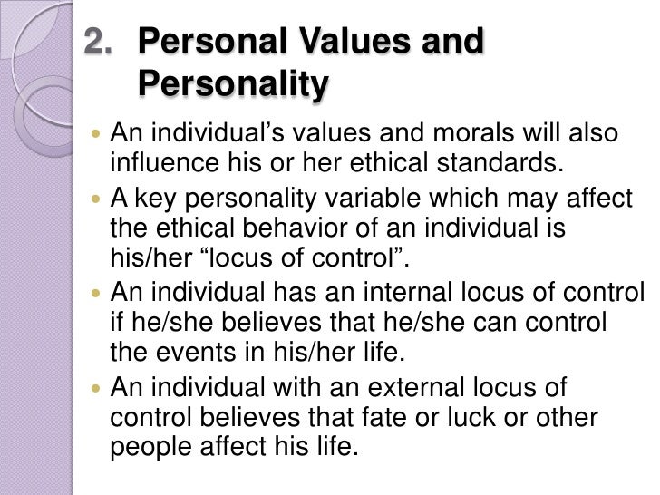 Moral beliefs and values examples