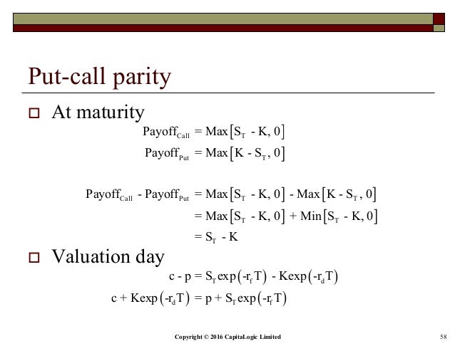 Put call parity forex options