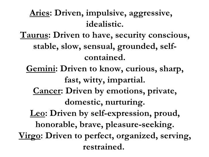characteristic of zodiac sign characteristic of zodiac sign